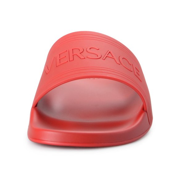 Versace Men\'s Red Rubber Flip Flops Shoes main image 4